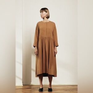 Elegant Tan Midi Dress